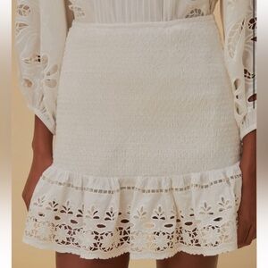 Farm Rio White Richelieu Mini Skirt Size XS